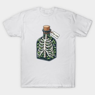 Skeleton Plant Bottle, Plant inside T-Shirt